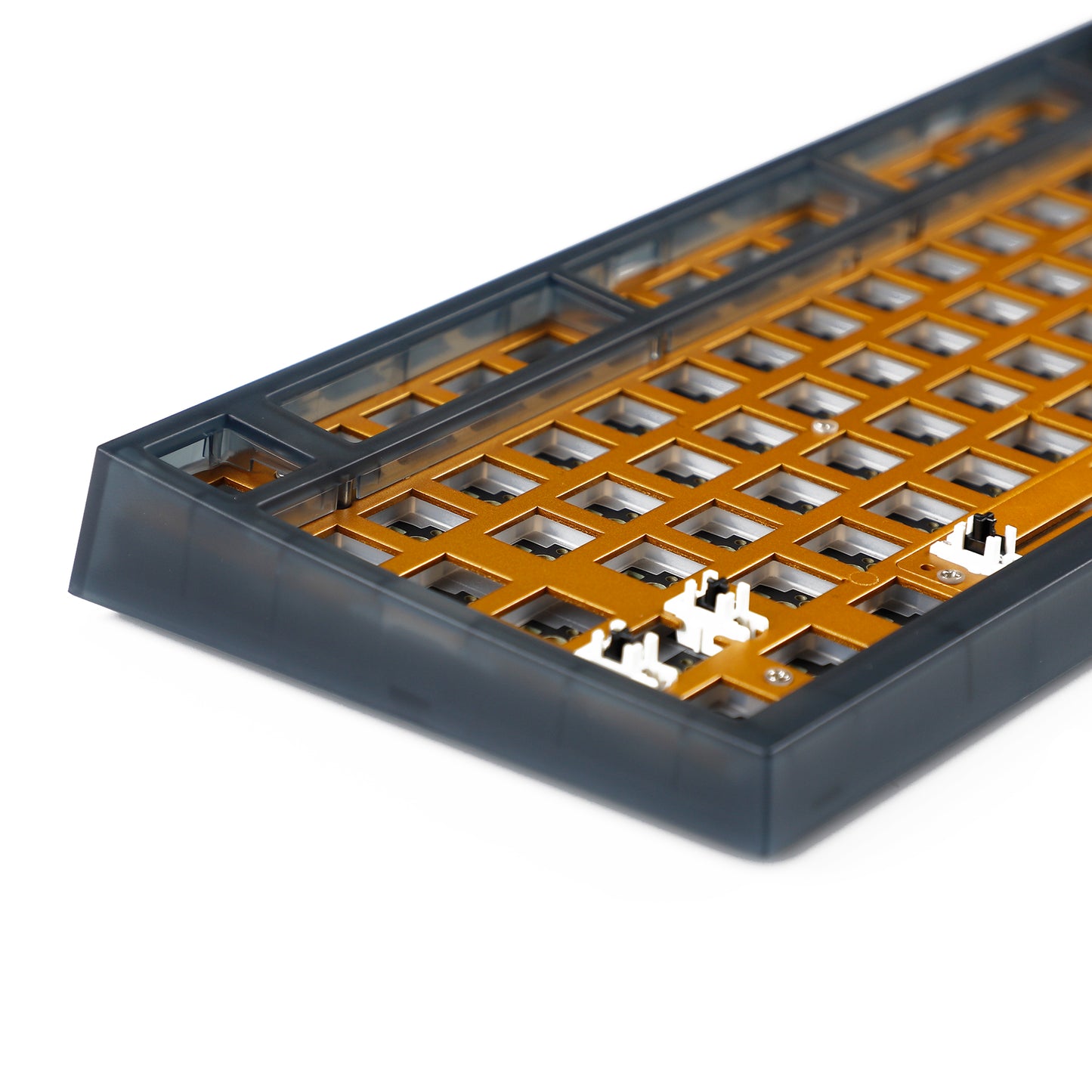 GK980 Plastic Triple-Mode 4 Knobs Gasket RGB Hot Swappable Macro Programmable Bluetooth Wired 2.4G Mechanical Keyboard  Kit