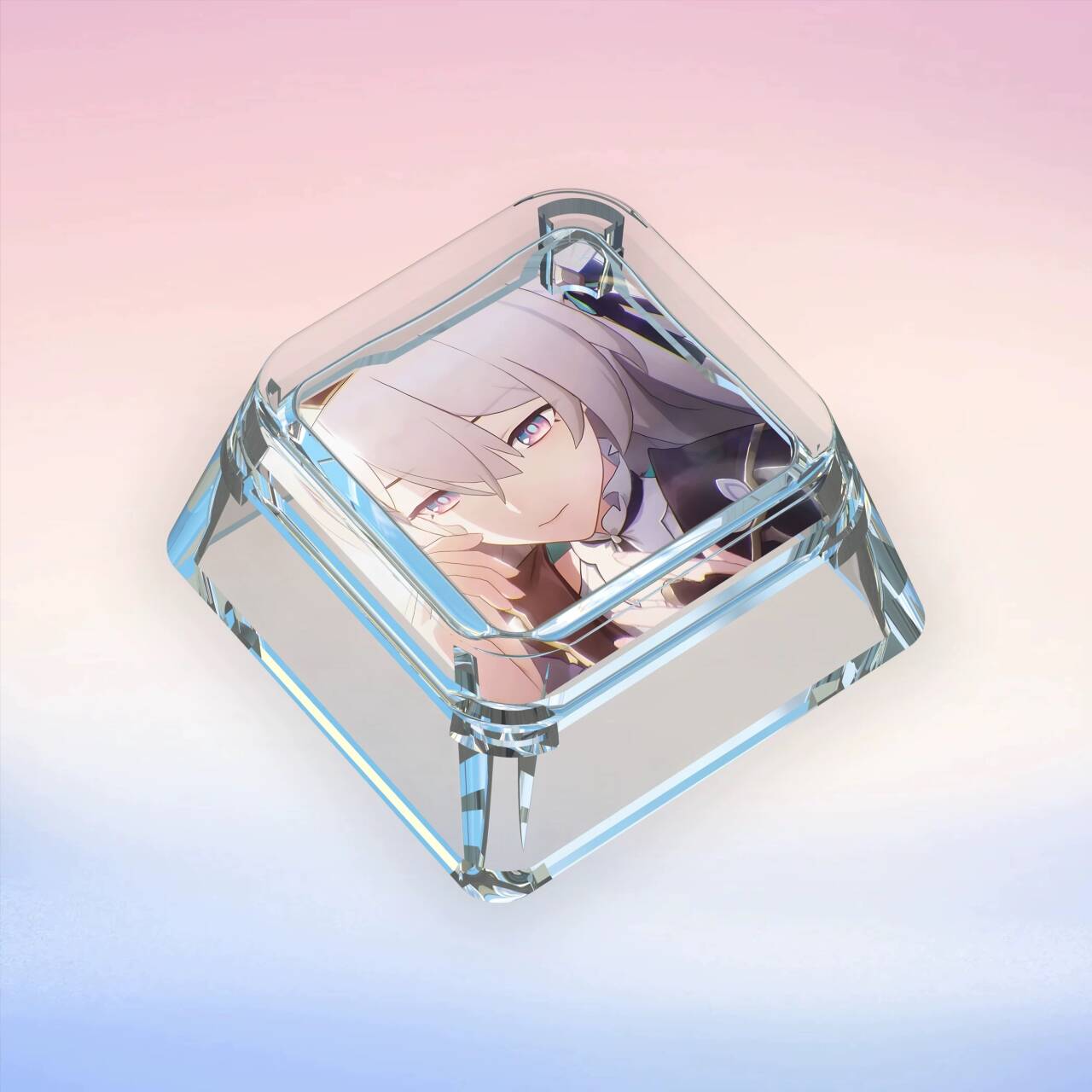 YMDK Firefly Theme Keycaps Cute Anime Two-dimensional Personality Keycap Single Light-transmitting PC Clip-on Key Caps for MX Mechanical Keyboard