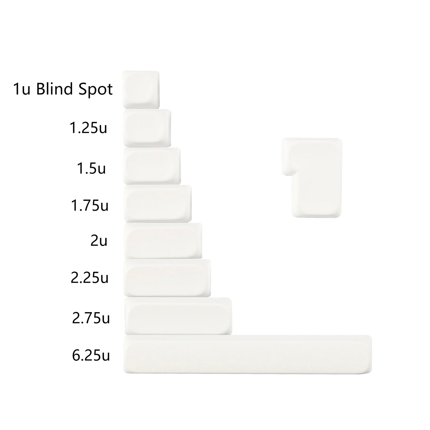 YMDK White Clear Blank Keycaps MOA Profile Modifier Blind Spot ISO Enter Space Shift Keys 1.25u 1.5u 1.75u 2u 2.25u 2.75u 6.25u DIY