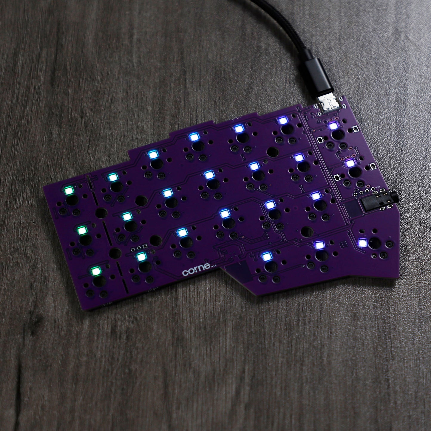 YMDK Low Profile Split Chocolate Keyboard Corne V4.1 Ergonomic 46 Keys Hotswappable 40% Layout 3D Print case RGB Vial Keyboard Kit
