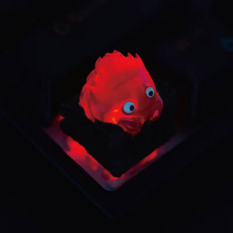 YMDK Flame Personality Keycaps Anime Surrounding Devil Key Cap Novel Cute Translucent Keycap for MX Mechanical Keyboard