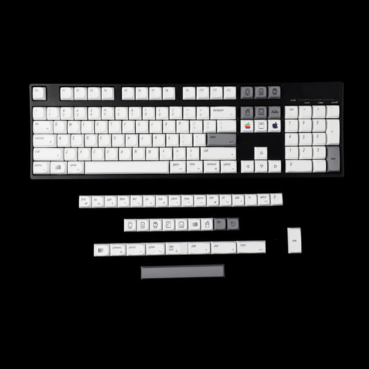 YMDK 139 Mac Keycaps XDA v2 Profile Normcore Style Gray White Dye Sub PBT White For 104 TKL 60% 96 84 68 64 MX Switches Keyboard