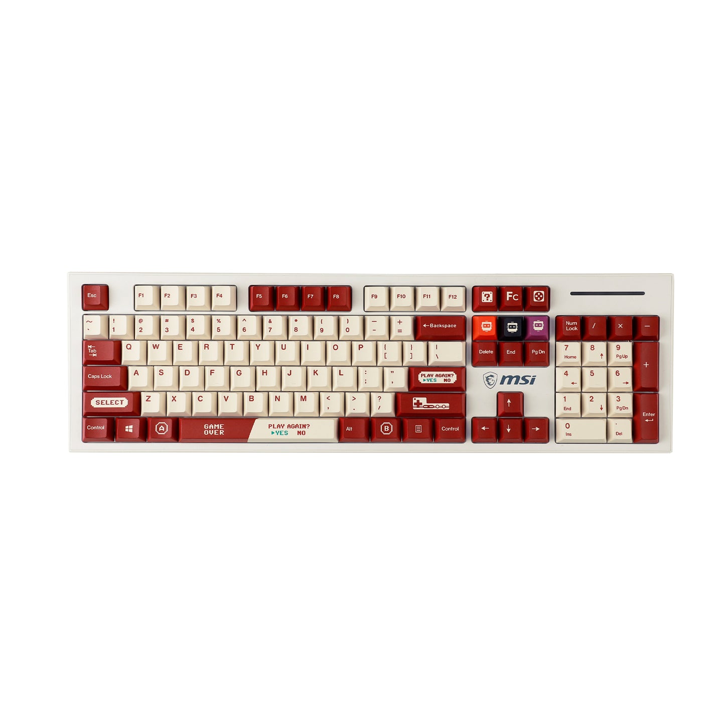 Gameboy Retro Red Beige Dye Sub Gaming Japanese Keycaps Thick PBT Cherry Profile For TKL GK61 96 GMMK MX Keyboard FC