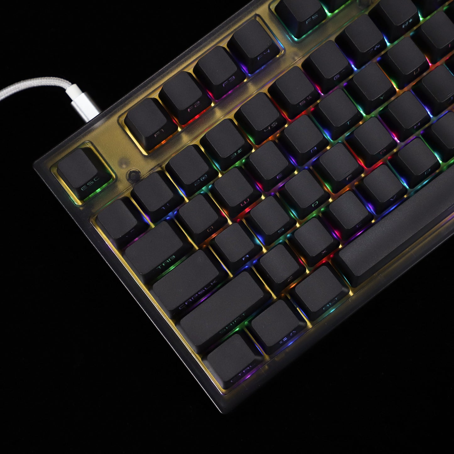 YMDK White Black SideLit 134 Keycaps(Double Shot OEM Profile/108 TKL 61 65% NJ80 NCR80 84 96 Using)