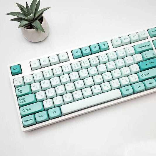 YMDK Mint Soda Theme Keycaps 125 Keys PBT MOA Profile Dye Sublimation for Mechanical Keyboard