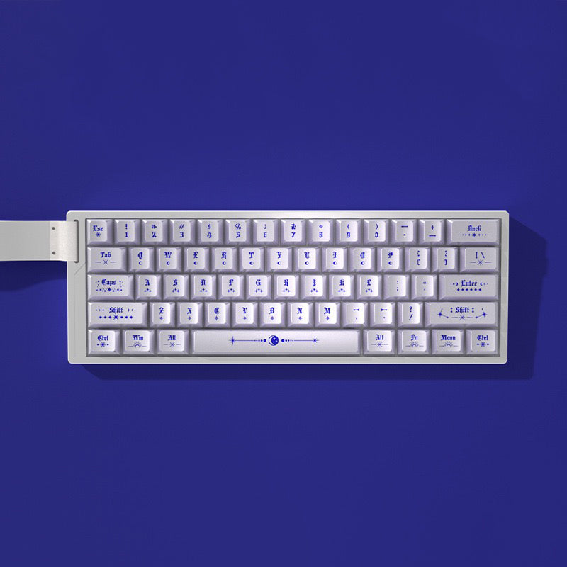 YMDK Magic Pearlescent Keycaps 121 Keys Top Print Cherry Profile Dye Sub Keycap PBT for MX Mechanical Keyboard 60 68 75 100 104 Layout