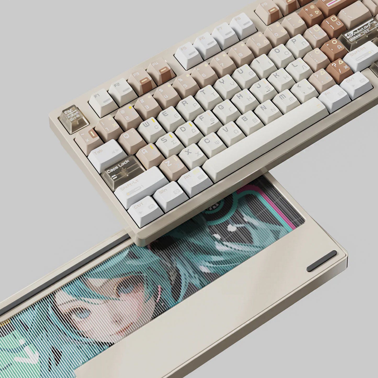 RO75 Wireless RGB Mechanical Keyboard, 3-Mode 75% Programmable, Top Printed PBT Keycaps, Ergonomic 2.4GHz/USB-C/BT5.0 Gaming Keyboards, Compatible with PC, Laptop