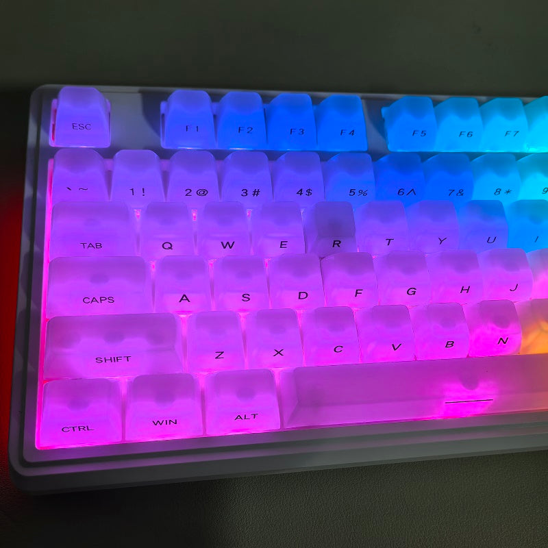 YMDK 119 Keys Jellyfish Keycaps Side Print Shine Through MDA Profile PC Material Custom Keycap for MX Mechanical Keyboards