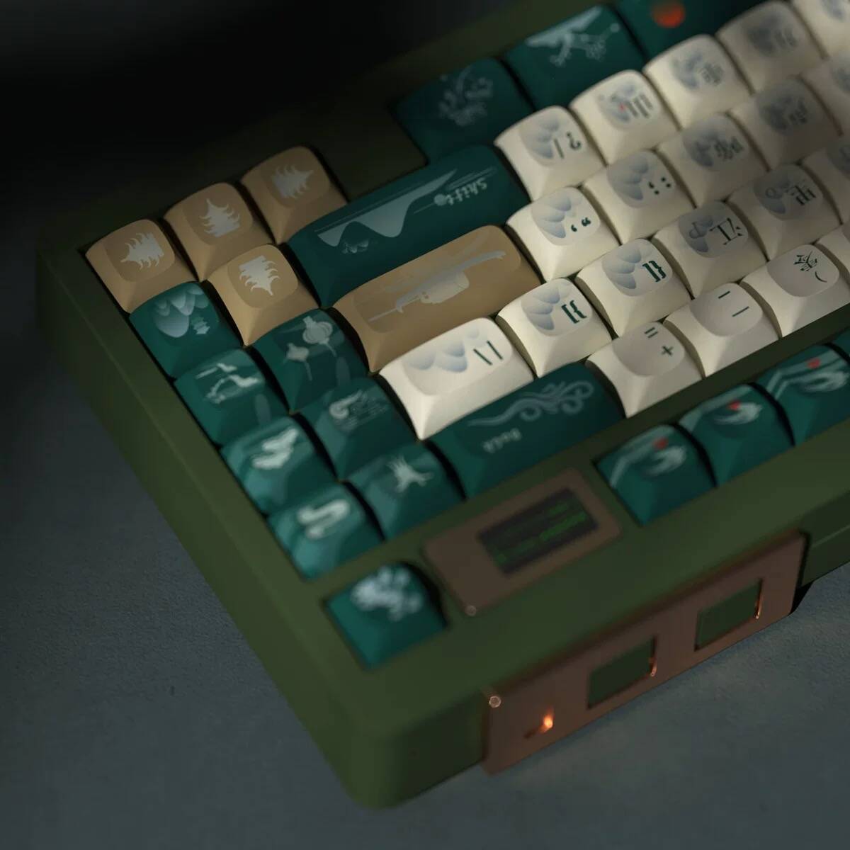 YMDK Ancient Style Baidicheng Full Set Keycaps PBT Dye Sub Cherry Profile Keycap for MX Mechanical Keyboard