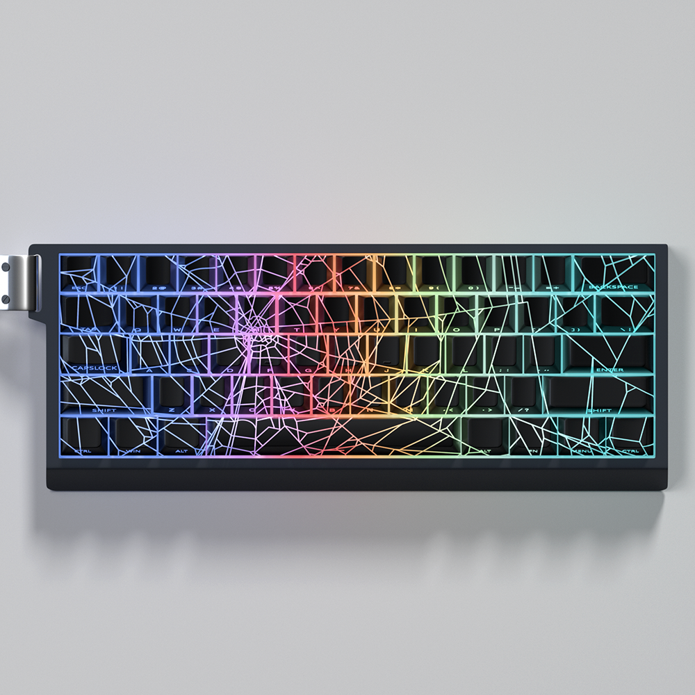 YMDK Lightning 140 Key Keycaps Side-lit PBT+PC Cherry Profile Five-sided Dye Sub Shine Through Custom Keycap for MX Mechanical Keyboard 61/64/68/84/87/100/104/108 Layout