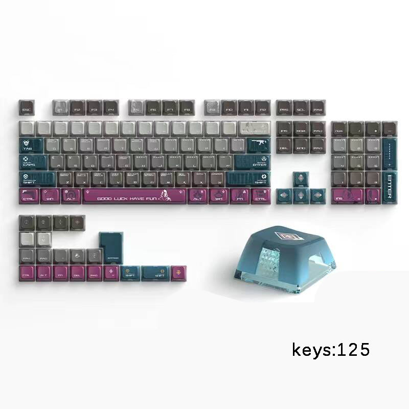 Aurora Theme Keycaps PBT+PC Custom Translucent Keycap Dye Sub Cherry Profile Gaming Key Caps for MX Mechanical Keyboard