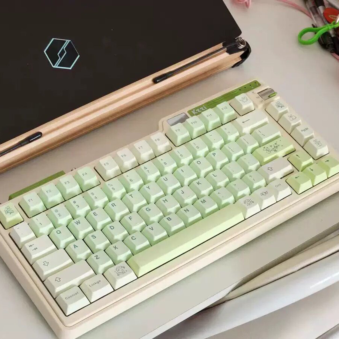 YMDK Ginkgo Theme Keycaps 143 Keys PBT Dye Sublimation Cherry Profile for Mechanical Keyboard