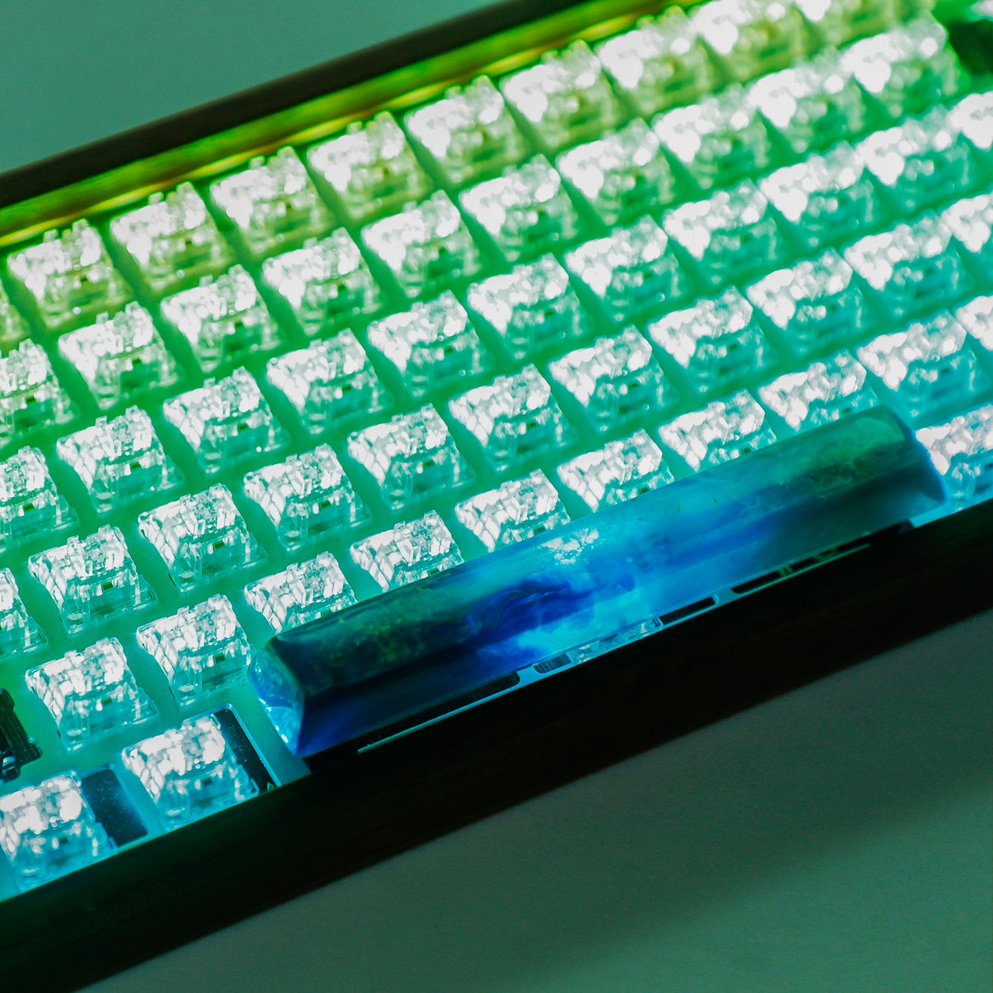 YMDK Resin Keycap Novelty Keycaps Starry Sky Fujiyama 6.25u Spacebar For Cherry Kailh Gateron TTC MX Mechanical Keyboard