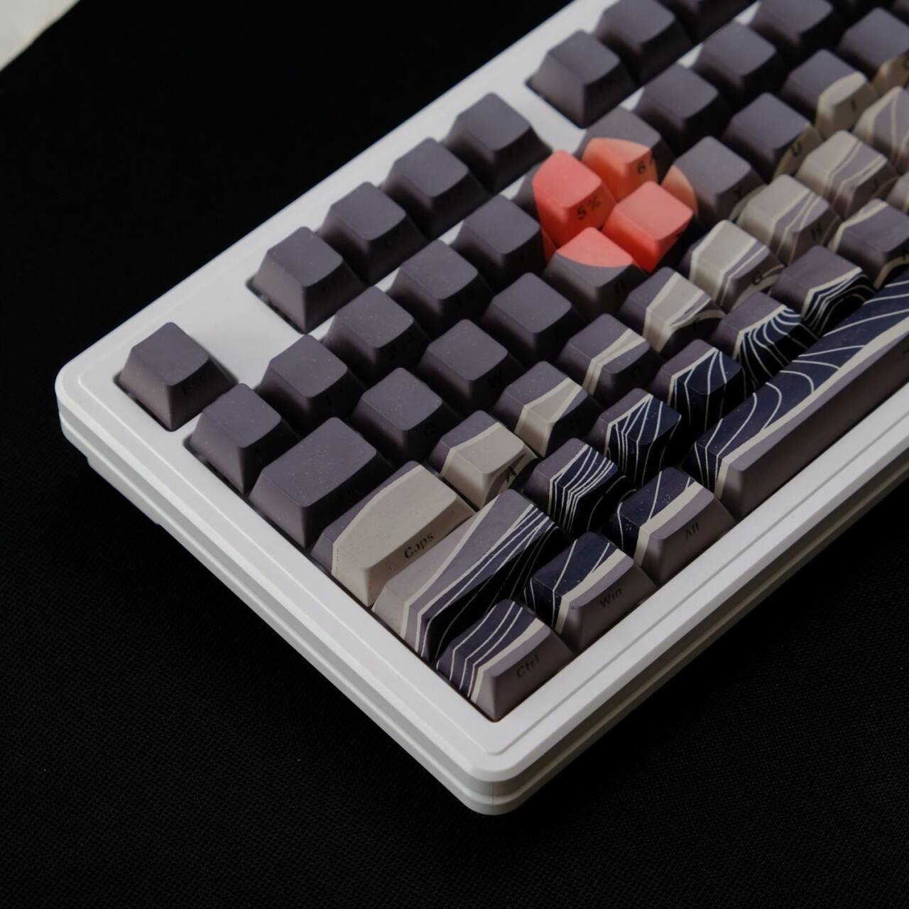 YMDK Mingyue Gaosheng Full Set Keycaps PBT Cherry Profile Side Print Translucent Keycap Dye Sub for MX Mechanical Keyboard