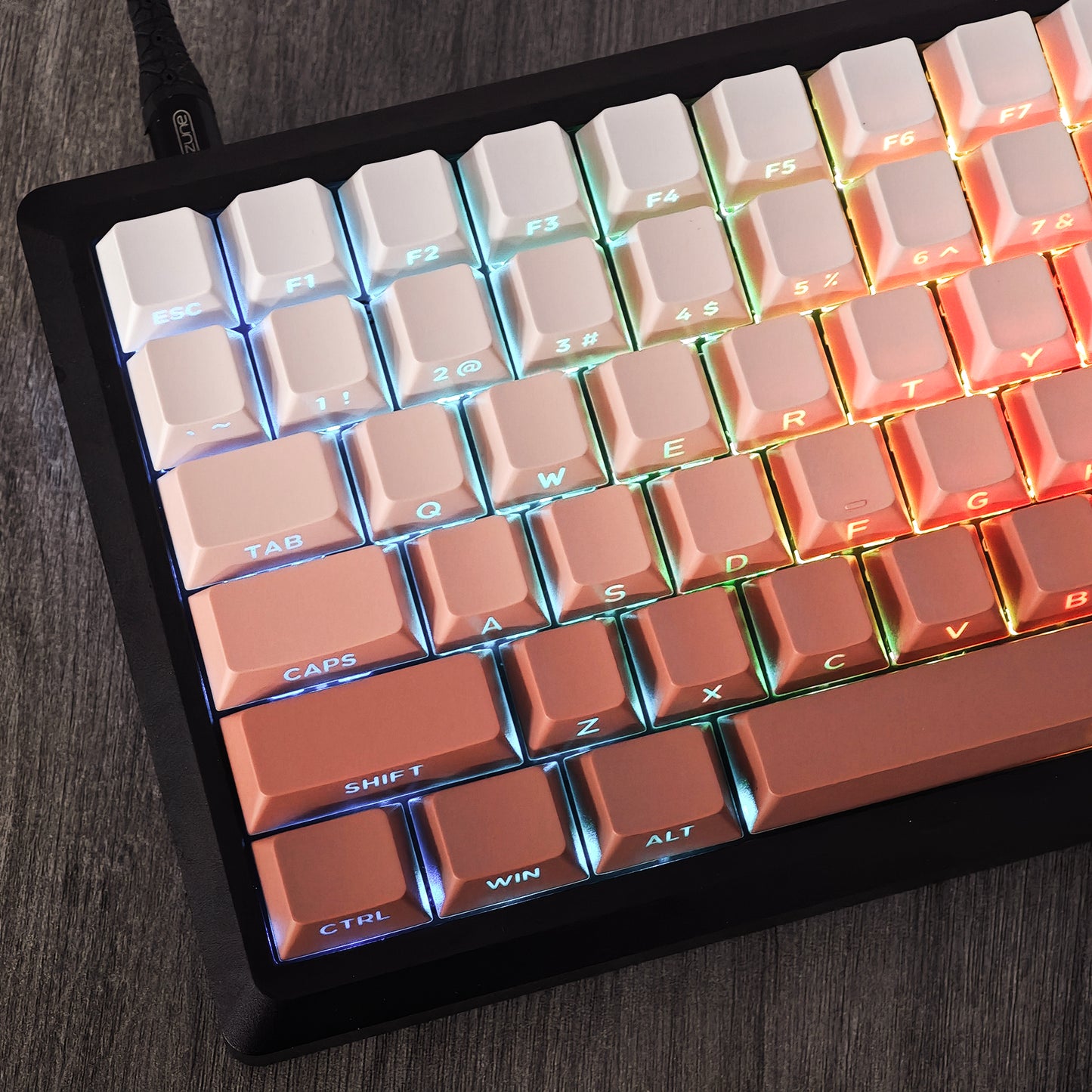 YMDK Gradient Series 133 Keys Cherry Profile PBT Double Shot Side-lit Shine Through Backlit For MX Mechanical Keyboard