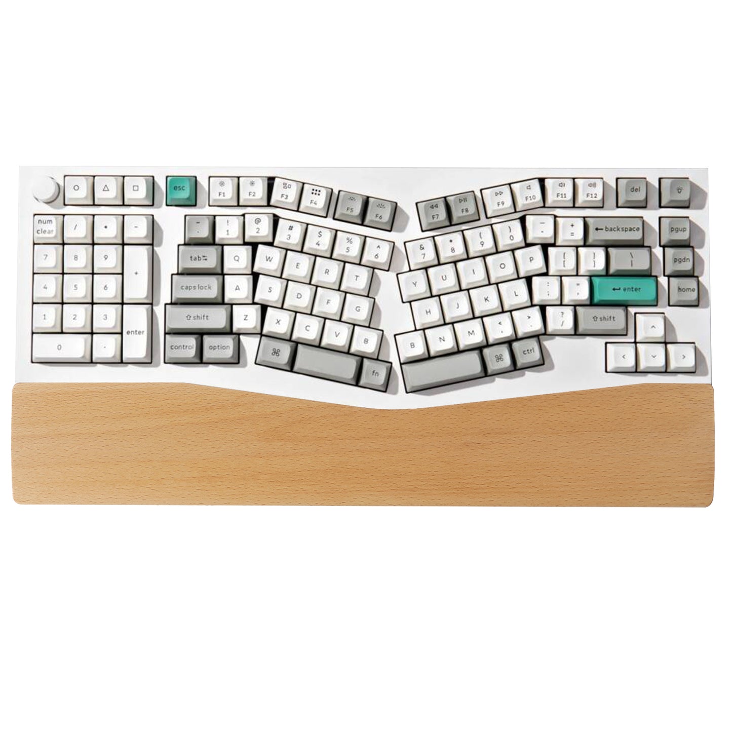 YMDK Wooden Wrist Rest Solid Wood For Keychron Q14 Pro(Walnut or beech)