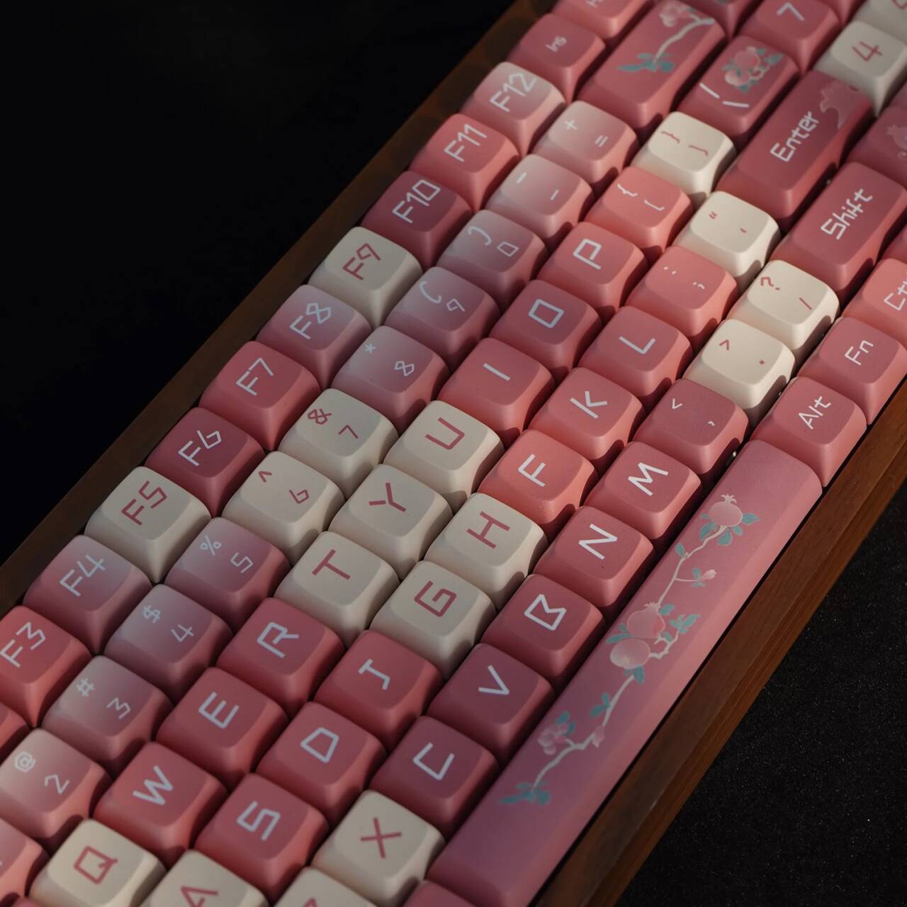 YMDK Pomegranate Red Theme Keycaps Full Set 128 Keys XDA Profile Dye Sub PBT Keycap for MX Mechanical Keyboard