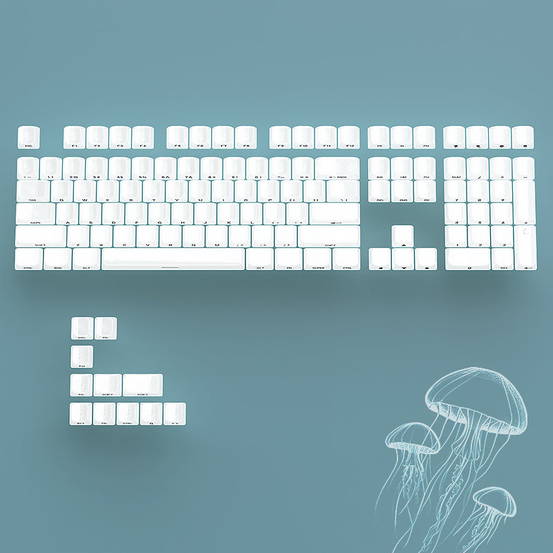 YMDK 119 Keys Jellyfish Keycaps Side Print Shine Through MDA Profile PC Material Custom Keycap for MX Mechanical Keyboards
