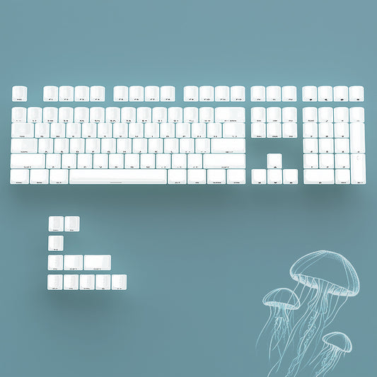 YMDK 119 Keys Jellyfish Keycaps Side Print Shine Through MDA Profile PC Material Custom Keycap for MX Mechanical Keyboards