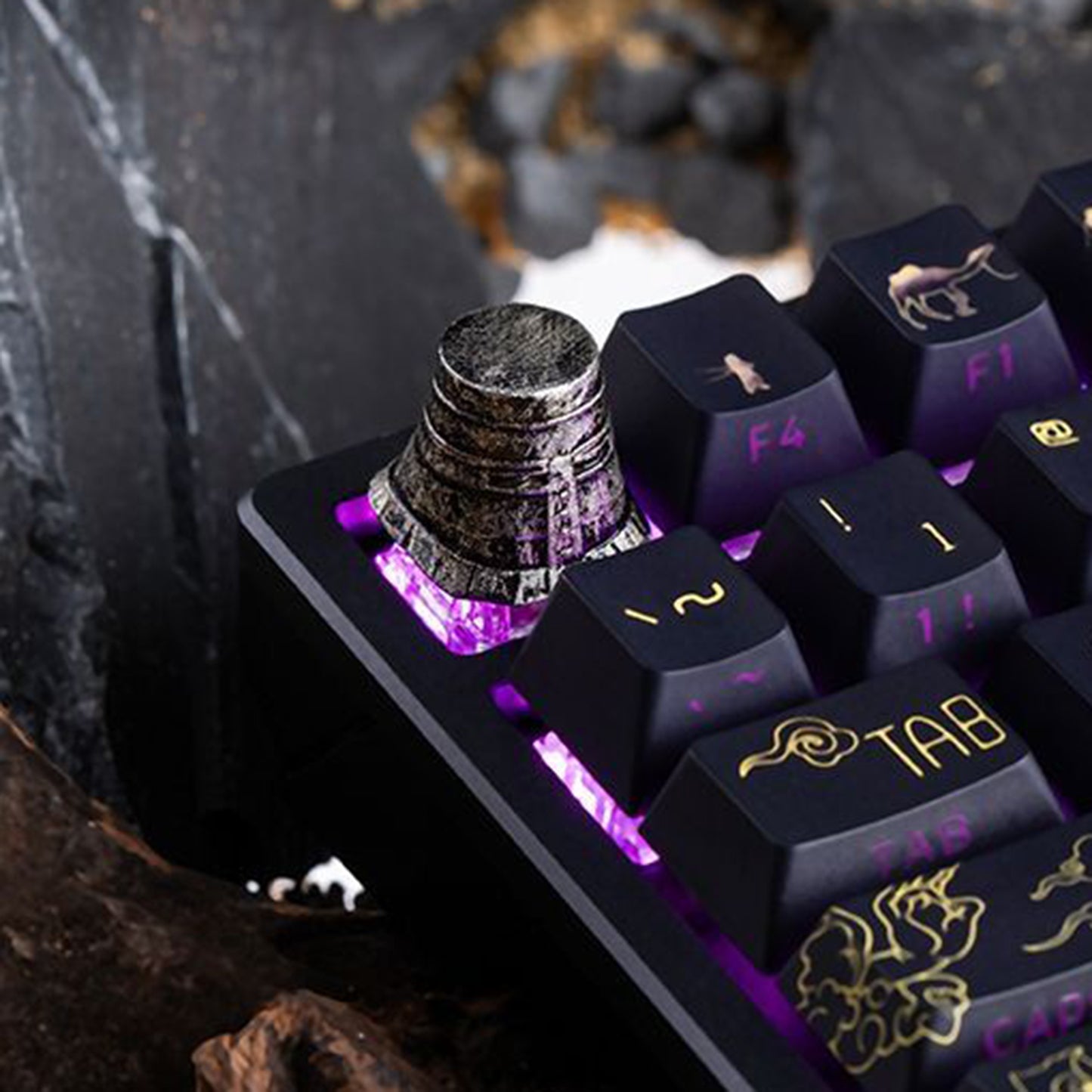 YMDK Iron Bucket Personalized Keycaps 3D Print Resin Replacement ESC Keys for Mechanical Keyboard
