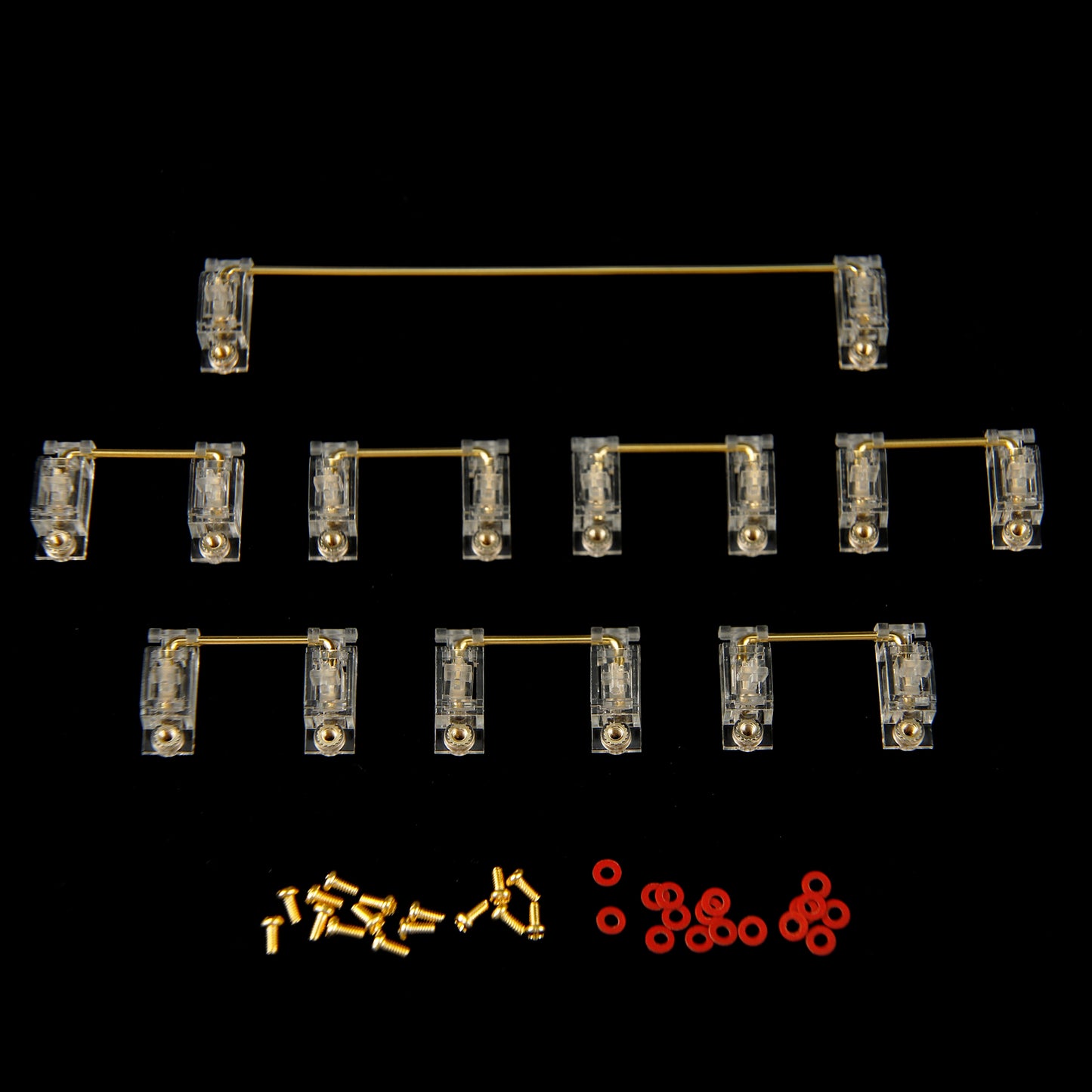 YMDK V3 Smokey PCB Mount Gold Screw in Stabilizers( No Dropping Wire for PCB)