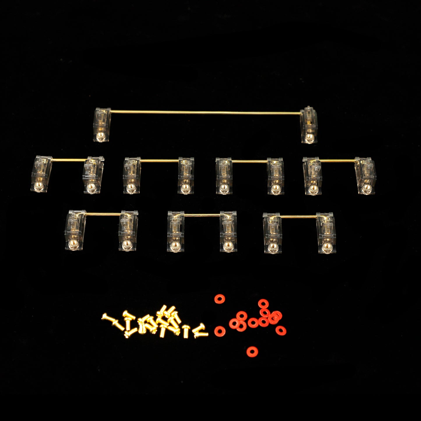 YMDK V3 Smokey PCB Mount Gold Screw in Stabilizers( No Dropping Wire for PCB)
