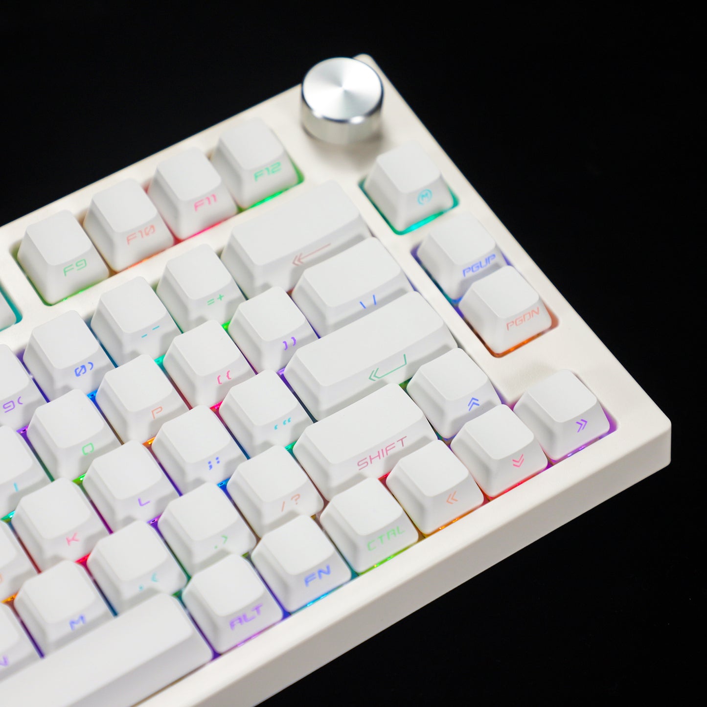YMDK White Black SideLit 134 Keycaps(Double Shot OEM Profile/108 TKL 61 65% NJ80 NCR80 84 96 Using)
