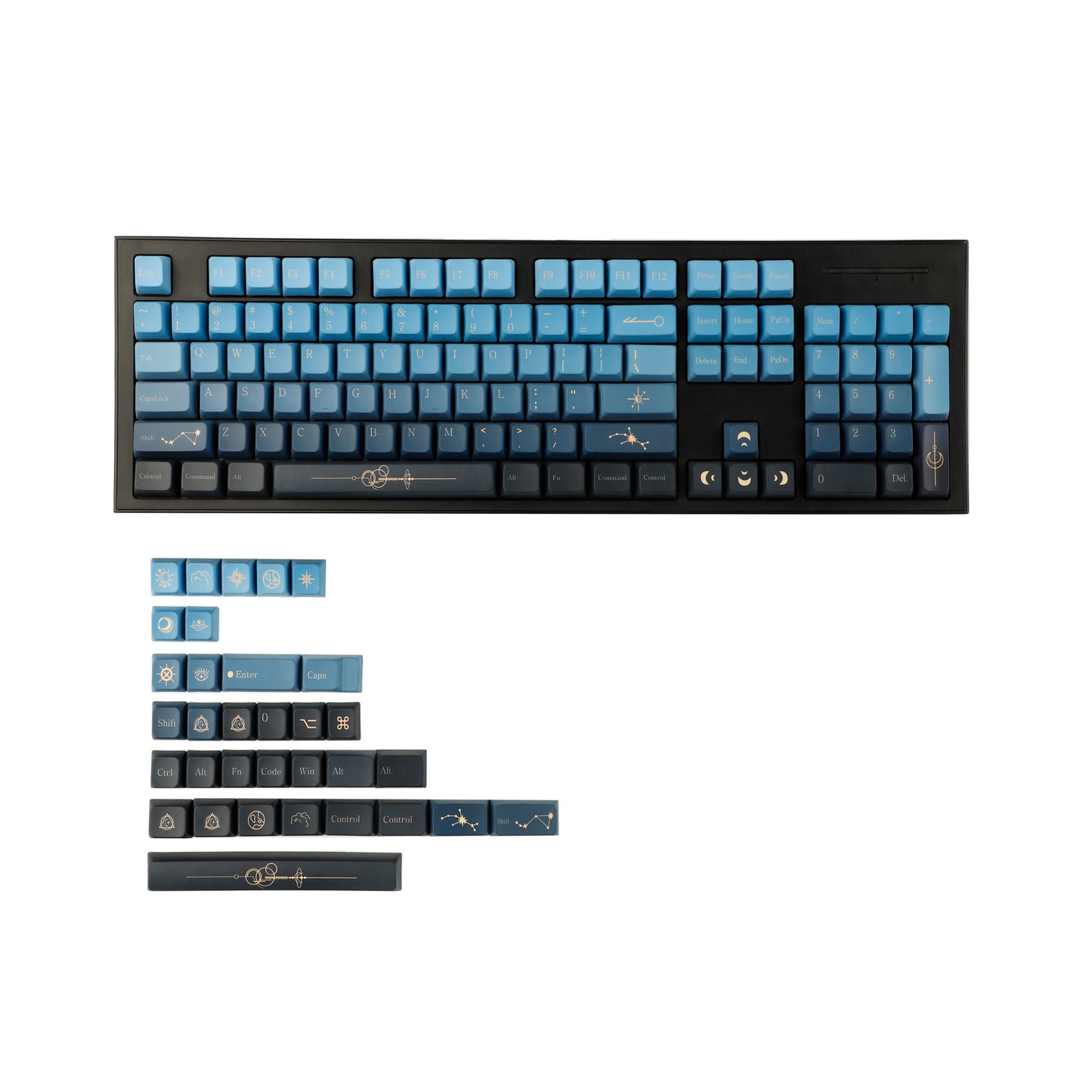 YMDK Starry Stars Theme 137 Keycaps(MDA Profile PBT)
