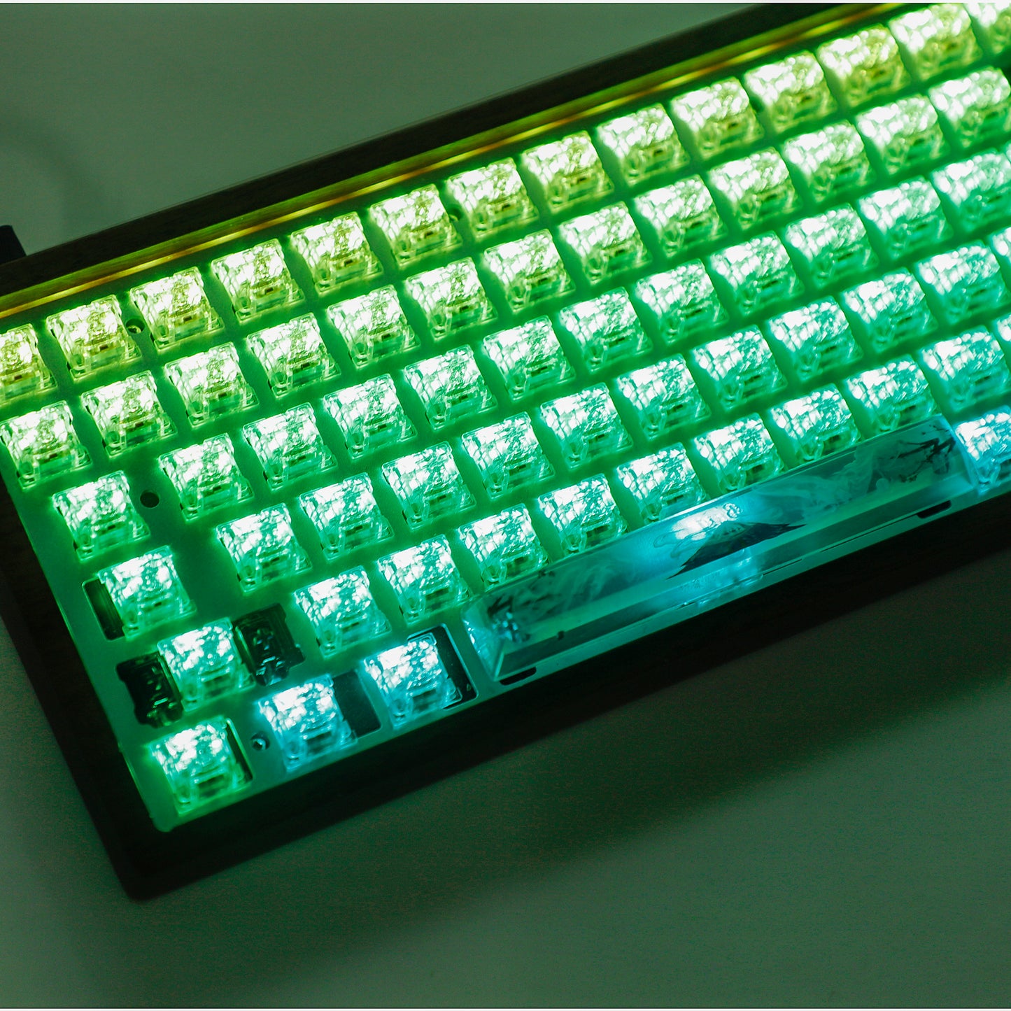 YMDK Resin Keycap Novelty Keycaps Starry Sky Fujiyama 6.25u Spacebar For Cherry Kailh Gateron TTC MX Mechanical Keyboard