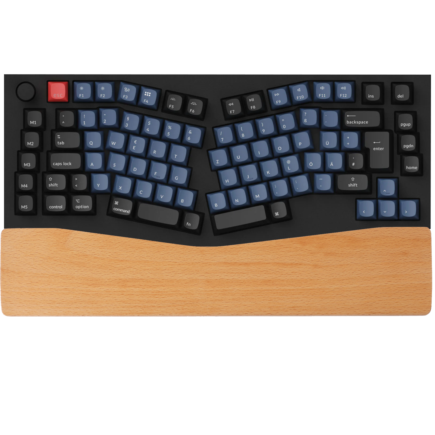 YMDK Wooden Wrist Rest Solid Wood For Keychron Q10(Walnut or beech)