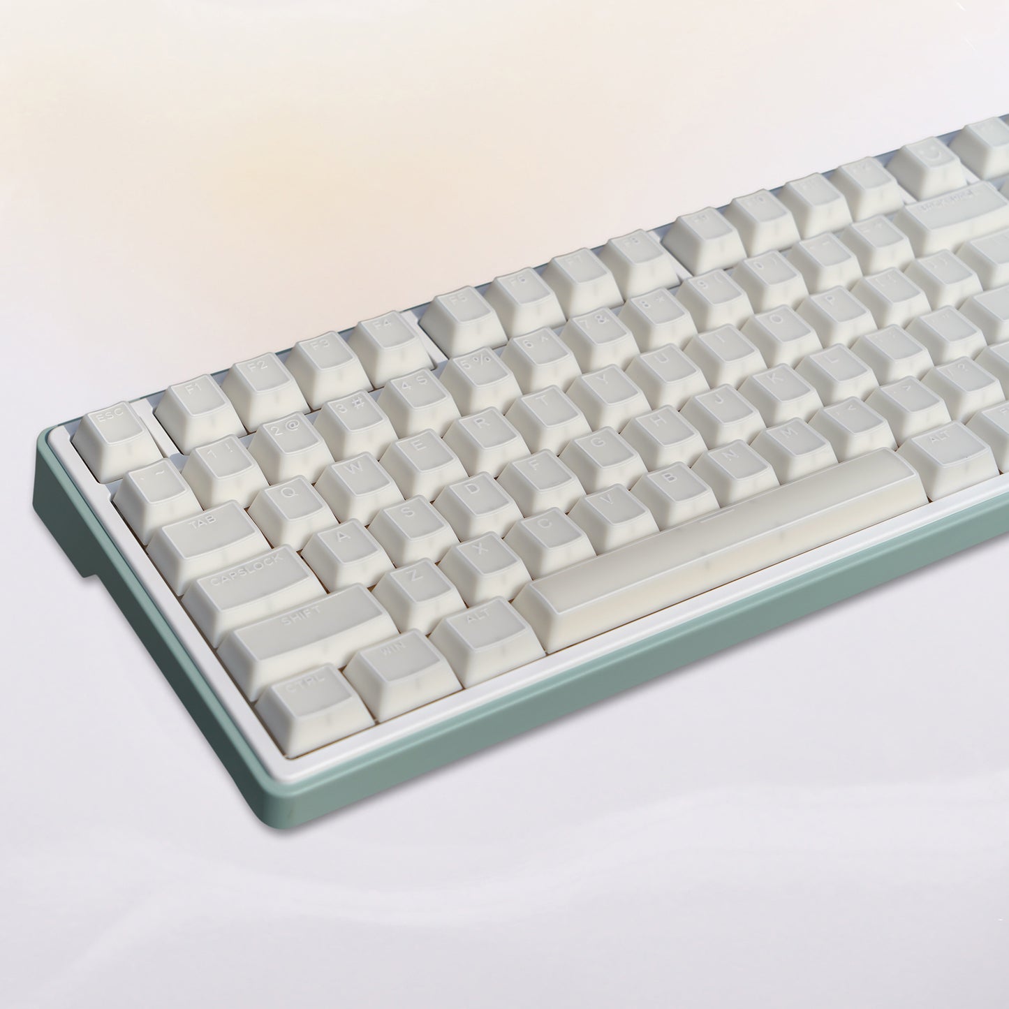 YMDK 142 keys Cherry Profile White Jade Top Print for 75/87/98/104/108 MX Mechanical Keyboard