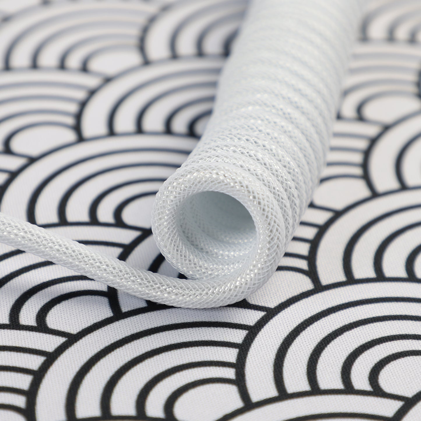 Type A to C Aviator Data Line 150cm Coiled Spring Braided Cable
