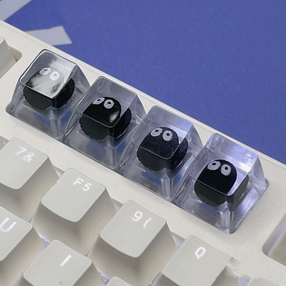 YMDK Black Coal Ball Theme Keycaps Cute Keycap Resin Translucent SA Profile key caps for Mechanical keyboard