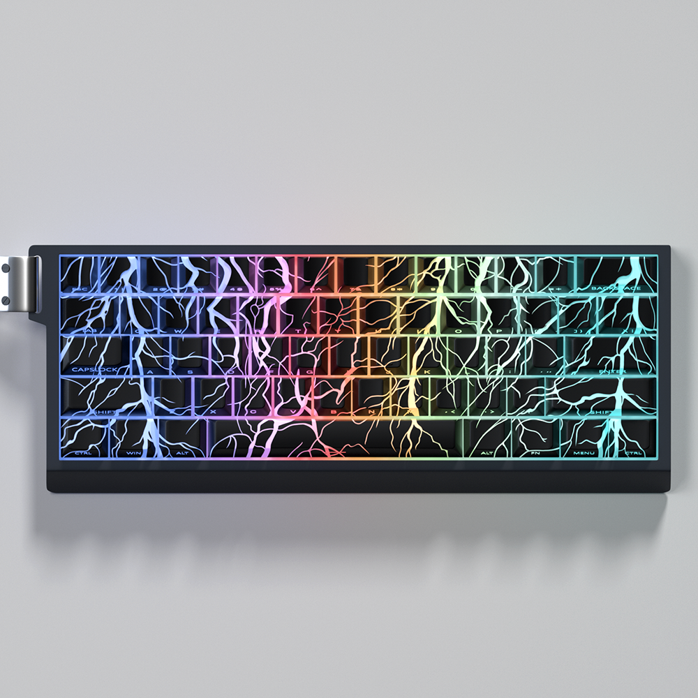 YMDK Lightning 140 Key Keycaps Side-lit PBT+PC Cherry Profile Five-sided Dye Sub Shine Through Custom Keycap for MX Mechanical Keyboard 61/64/68/84/87/100/104/108 Layout
