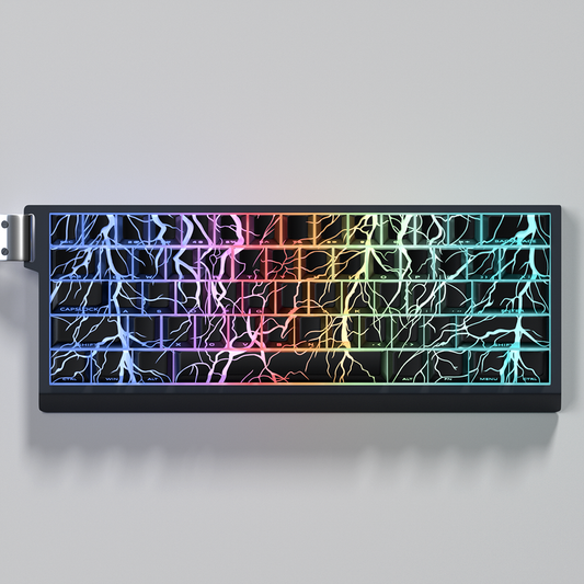 YMDK Lightning 140 Key Keycaps Side-lit PBT+PC Cherry Profile Five-sided Dye Sub Shine Through Custom Keycap for MX Mechanical Keyboard 61/64/68/84/87/100/104/108 Layout