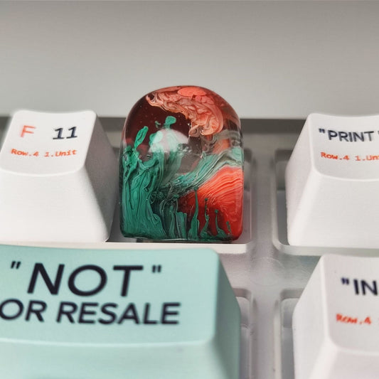 YMDK Undersea World Theme Personalized Keycaps Resin Key Cap Single High Value for Mechanical Keyboard