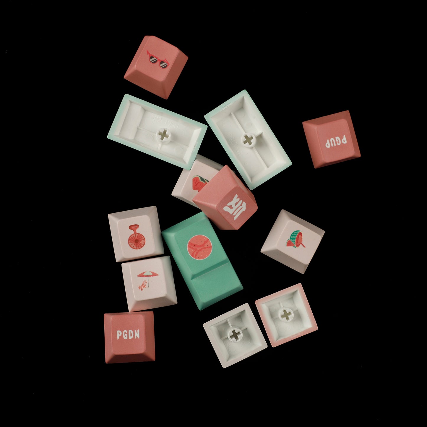YMDK Watermelon Theme Cherry Profile 127 Keycaps(1.7mm Thick PBT Dye Sub )
