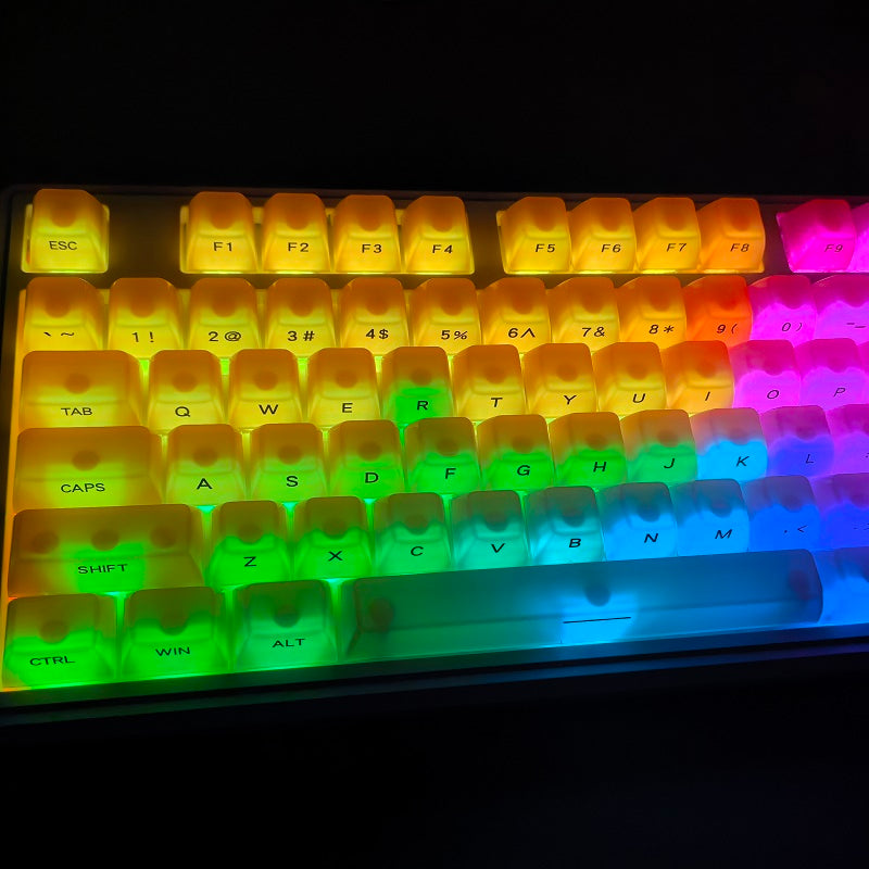 YMDK 119 Keys Jellyfish Keycaps Side Print Shine Through MDA Profile PC Material Custom Keycap for MX Mechanical Keyboards