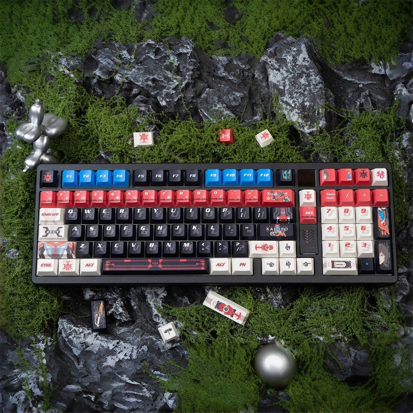 YMDK Jiadou 132 keys Keycaps Cherry Profile Dye Sub Anime Personality PBT Custom Keycap for 61/68/75/87/98/104/108 MX Mechanical Keyboard