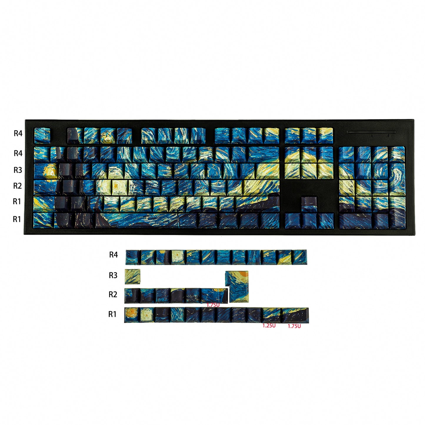 YMDK 134 Custom PBT Double Shot Side-lit Shine Through Translucent Backlit Cherry Profile keycap