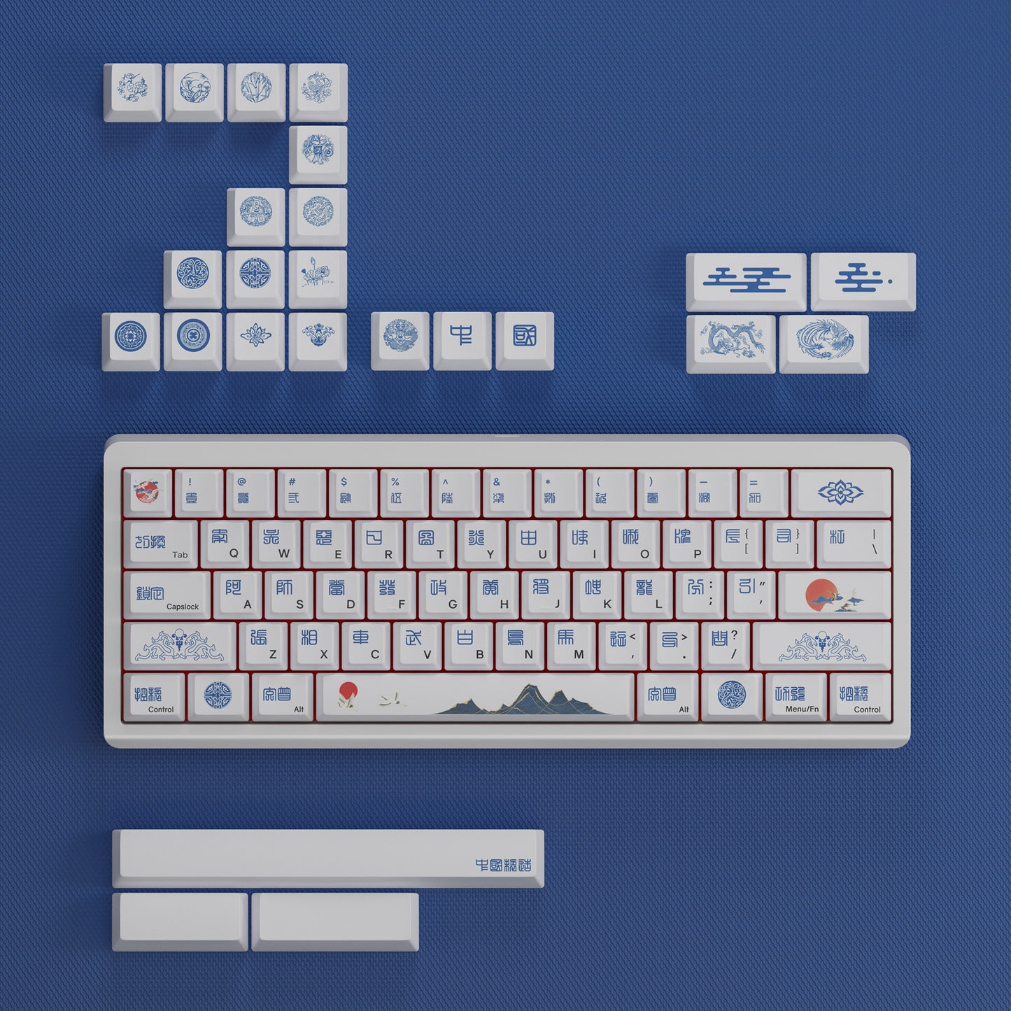 YMDK Zodiac Theme 131 Key PBT Keycap Cherry Profile Dye Sub Custom Keycaps for MX Mechanical Keyboards