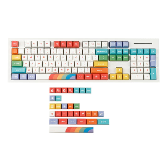 YMDK Rainbow Theme 134 Keycaps(MDA Profile PBT)