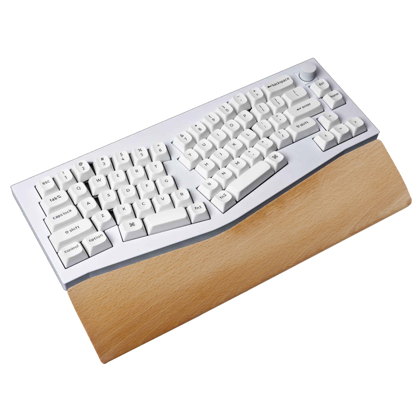 YMDK Wooden Wrist Rest Solid Wood For Keychron Q8(Walnut or beech)