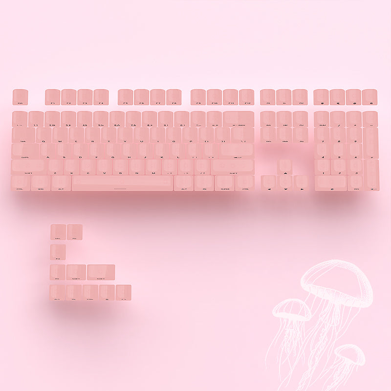 YMDK 119 Keys Jellyfish Keycaps Side Print Shine Through MDA Profile PC Material Custom Keycap for MX Mechanical Keyboards