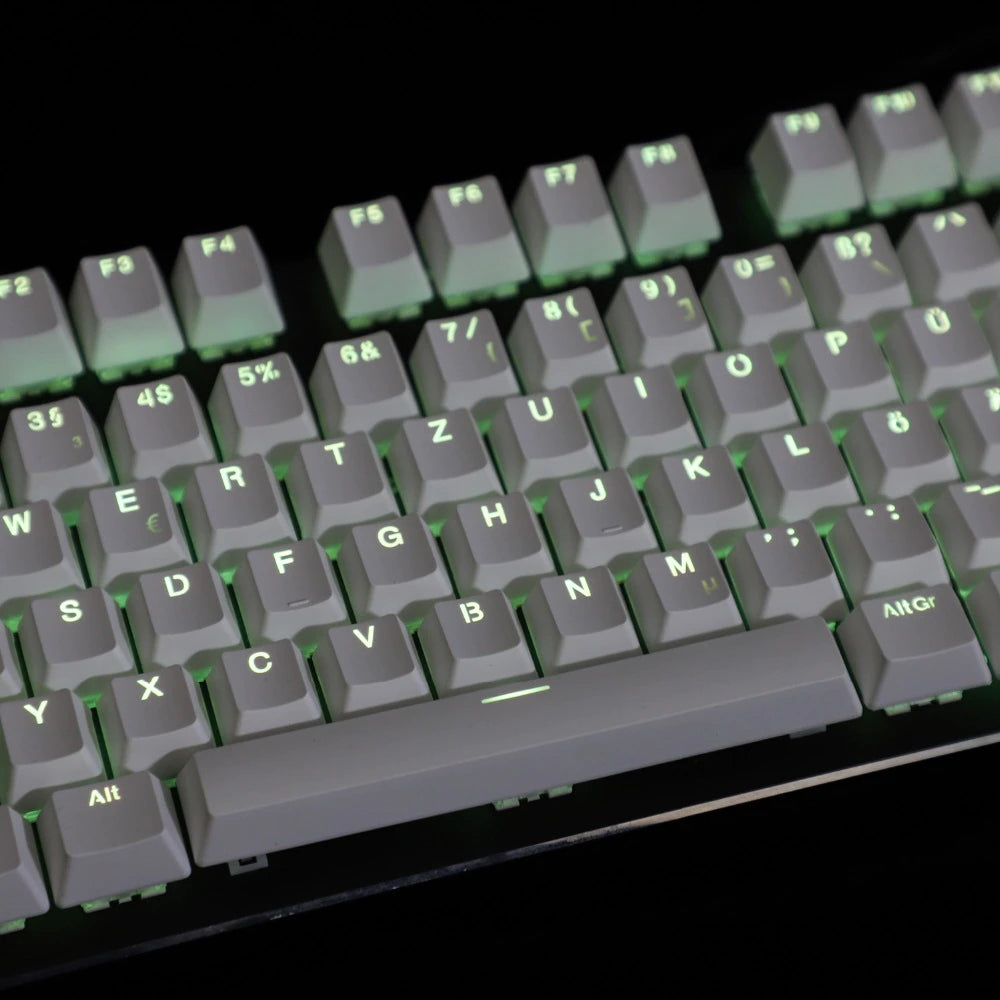 YMDK 105 German ISO Double Shot PBT Shine Through OEM Profile Keycap set Suitable For Cherry MX Switches Mechanical Keyboard