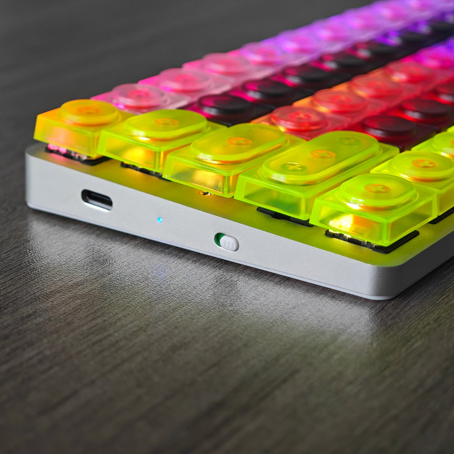 YMDK Blocks Keycap 32 Keys Modifiers Novelty Keys Keycaps Set Transparent Frosted Key Cap PC for MX Switches Mechanical Keyboard