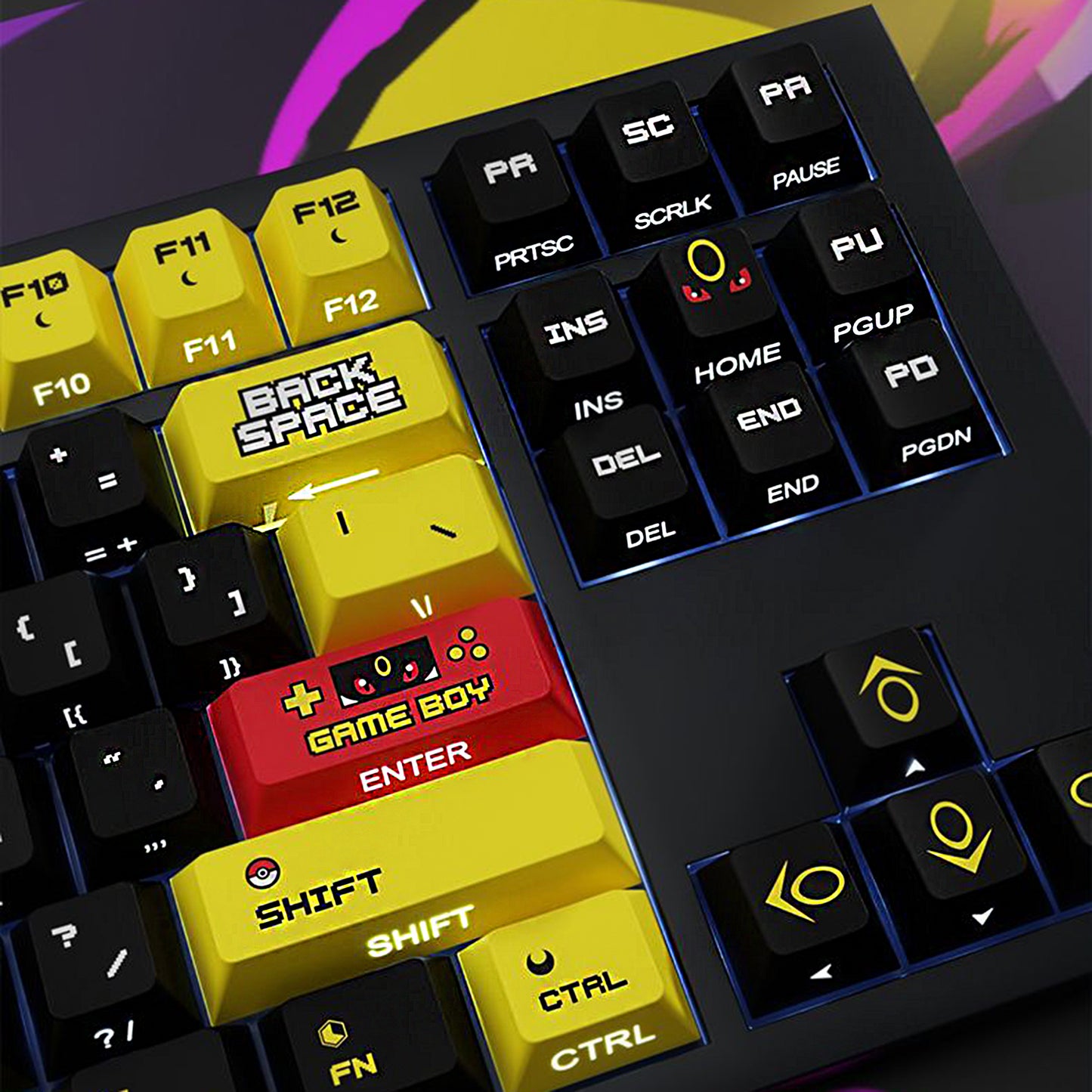 YMDK Elf Baby Theme Keycaps 120 Keys Side-lit Top Print Five-side Dye Sub PBT Cherry Profile Custom keycap for 61/68/84/87/98/104/108 MX Mechanical Keyboard