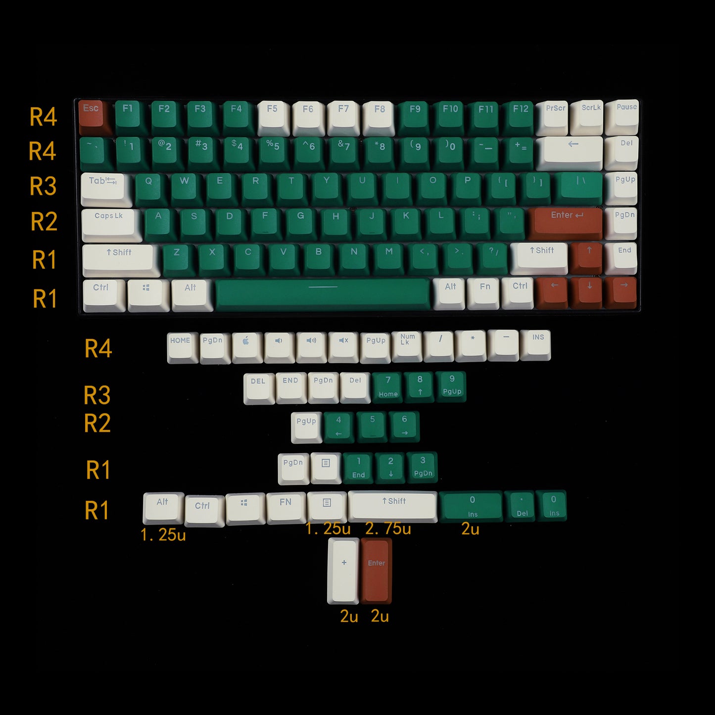 Wholesale Keycaps——YMDK OEM Profile 122 Top Backlit Keycap(20 pcs)
