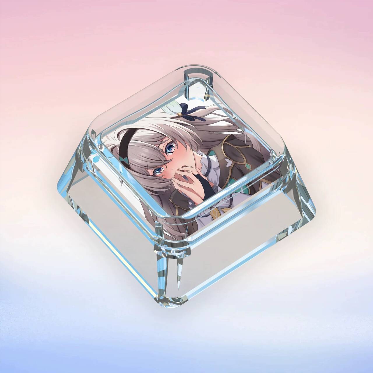 YMDK Firefly Theme Keycaps Cute Anime Two-dimensional Personality Keycap Single Light-transmitting PC Clip-on Key Caps for MX Mechanical Keyboard