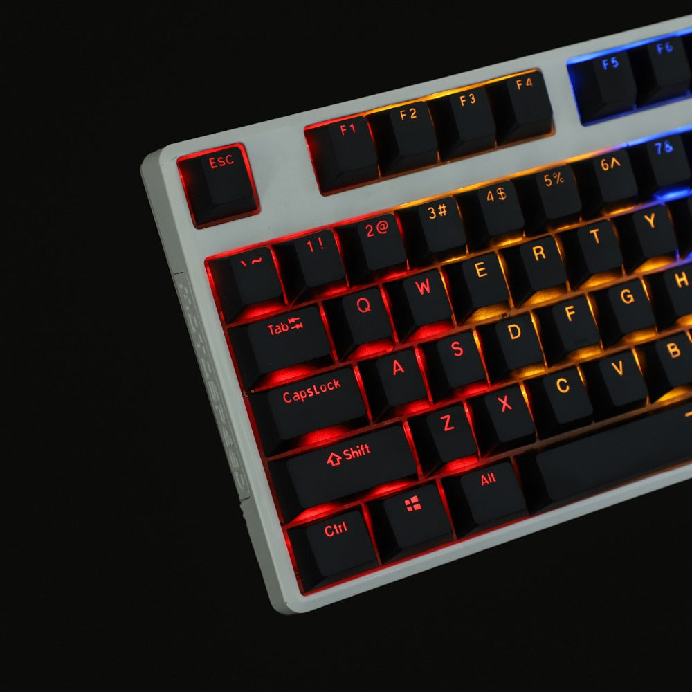 YMDK White Backlit 108 Keycaps(Cherry Profile Double Shot Shine Through/108 TKL 61 Using)